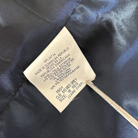 IZOD BOYS SUIT BLAZER MED GREY LONG SLEEVE NOTCH LABEL STYLE JACKET Sz 16 R - Picture 12 of 13